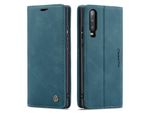 Custodia Huawei P30, Custodia Retrò In Finto Cuoio, Tasche Per Carte, Chiusura Magnetica, Custodia Con Funzione Stand Per Huawei P30 Blu