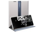 Custodia Galaxy S20 Ultra, Custodia Sottile In Pelle Flip Con Finestra E Supporto Per Samsung Galaxy S20 Ultra Argento