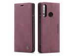 Huawei P30 Lite Case, Retro Custodia In Finto Cuoio, Tasche Per Carte, Chiusura Magnetica, Custodia Con Funzione Stand Per Huawei P30 Lite Rosso