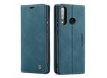 Custodia Huawei P30 Lite, Custodia Retrò In Finto Cuoio, Tasche Per Carte, Chiusura Magnetica, Custodia Con Funzione Stand Per Huawei P30 Lite Blu