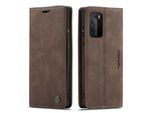 Custodia Huawei P40 Pro, Custodia Retrò In Finto Cuoio, Tasche Per Carte, Chiusura Magnetica, Custodia Con Funzione Stand Per Huawei P40 Pro Caffè