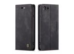 Custodia Iphone Se 2020, Custodia Retrò In Finto Cuoio, Tasche Per Carte, Chiusura Magnetica, Custodia Con Funzione Stand Per Iphone Se 2020 / Iphone 7 / Iphone 8 Nero