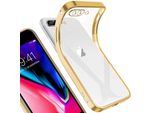 Iphone 8 Plus Case, Leggero Trasparente Clear Gel Tpu Silicone Silicone Square Cover Frame Custodia Protettiva Per Iphone 7 Plus / 8 Plus Gold