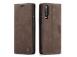 Custodia Huawei P30, Custodia In Finto Cuoio Retrò, Tasche Per Carte, Chiusura Magnetica, Custodia Con Funzione Stand Per Huawei P30 Caffè