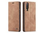Custodia Huawei P30, Custodia Retrò In Finto Cuoio, Tasche Per Carte, Chiusura Magnetica, Custodia Con Funzione Stand Per Huawei P30 Marrone