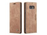 Custodia Galaxy S8, Custodia Retrò In Finto Cuoio, Tasche Per Carte, Chiusura Magnetica, Custodia Con Funzione Stand Per Samsung Galaxy S8 Marrone