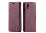 Custodia Huawei P20 Pro, Custodia Retrò In Finto Cuoio, Tasche Per Carte, Chiusura Magnetica, Custodia Con Funzione Stand Per Huawei P20 Pro Rosso