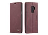 Custodia Galaxy S9 Plus, Custodia Retrò In Finto Cuoio, Tasche Per Carte, Chiusura Magnetica, Custodia Con Funzione Stand Per Samsung Galaxy S9 Plus Rosso