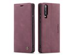 Custodia Huawei P30, Custodia Retrò In Finto Cuoio, Tasche Per Carte, Chiusura Magnetica, Custodia Con Funzione Stand Per Huawei P30 Rosso