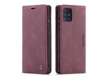Custodia Galaxy A71, Custodia Retrò In Finto Cuoio, Tasche Per Carte, Chiusura Magnetica, Custodia Con Funzione Stand Per Samsung Galaxy A71 Rosso