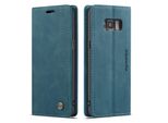 Custodia Galaxy S8, Custodia Retrò In Finto Cuoio, Tasche Per Carte, Chiusura Magnetica, Custodia Con Funzione Stand Per Samsung Galaxy S8 Blu