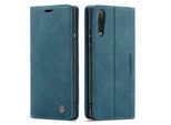 Custodia Huawei P20 Pro, Custodia Retrò In Finto Cuoio, Tasche Per Carte, Chiusura Magnetica, Custodia Con Funzione Stand Per Huawei P20 Pro Blu