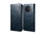 Custodia Per Xiaomi Redmi Note 9T 5G, Pelle Flip Case Portafoglio Con Funzione Stand Blu