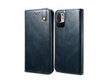 Custodia Per Xiaomi Redmi Note 10 5G, Portafoglio In Pelle Flip Case Con Funzione Stand Blu