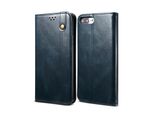 Custodia Per Iphone 8 Plus/7 Plus/6S Plus/6 Plus, Custodia In Pelle Flip Wallet Con Funzione Stand Blu