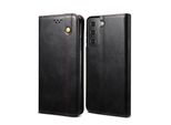 Custodia Per Samsung Galaxy S21 Plus 5G, Custodia In Pelle Flip Wallet Con Funzione Stand Nero