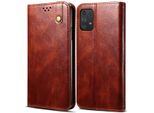 Custodia Per Samsung Galaxy A52 5G/4G, Custodia In Pelle Flip Wallet Con Funzione Stand Rosso