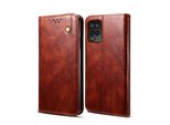 Custodia Per Oppo Realme V13, Custodia In Pelle Flip Wallet Con Funzione Stand Rosso