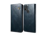 Custodia Per Oppo A15 4G, Portafoglio In Pelle Flip Case Con Funzione Stand Blu
