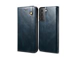 Custodia Per Samsung Galaxy S21 Fe 5G, Portafoglio In Pelle Flip Case Con Funzione Stand Blu