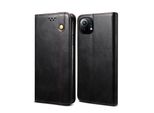 Custodia Per Xiaomi Mi 11, Custodia In Pelle Flip Wallet Con Funzione Stand Nero