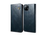 Custodia Per Xiaomi Mi 11, Custodia In Pelle Flip Wallet Con Funzione Stand Blu