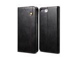 Custodia Per Iphone 8 Plus/7 Plus/6S Plus/6 Plus, Custodia In Pelle Flip Wallet Con Funzione Stand Nero