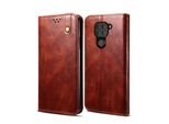 Custodia Per Xiaomi Redmi Note 9, Portafoglio In Pelle Flip Case Con Funzione Stand Rosso