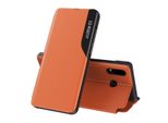 Custodia Per Huawei P20 Lite, Smart View Window Flip Stand Custodia Protettiva In Finto Cuoio Per Huawei P20 Lite Arancione