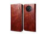 Custodia Per Xiaomi Redmi Note 9T 5G, Pelle Flip Case Portafoglio Con Funzione Stand Rosso