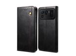 Custodia Per Xiaomi Mi 11 Ultra, Custodia In Pelle Flip Wallet Con Funzione Stand Nero