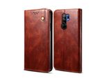 Custodia Per Xiaomi Redmi 9, Portafoglio In Pelle Flip Case Con Funzione Stand Rosso