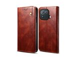 Custodia Per Xiaomi Mi 11 Pro, Custodia In Pelle Flip Wallet Con Funzione Stand Rosso