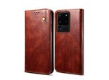 Custodia Per Samsung Galaxy S20 Ultra, Custodia In Pelle Flip Wallet Con Funzione Stand Rosso
