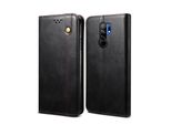 Custodia Per Xiaomi Redmi 9, Portafoglio In Pelle Flip Case Con Funzione Stand Nero