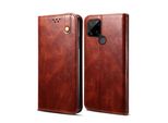 Custodia Per Oppo Realme C21, Custodia In Pelle Flip Wallet Con Funzione Stand Rosso
