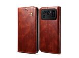 Custodia Per Xiaomi Mi 11 Ultra, Custodia In Pelle Flip Wallet Con Funzione Stand Rosso