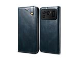 Custodia Per Xiaomi Mi 11 Ultra, Custodia In Pelle Flip Wallet Con Funzione Stand Blu