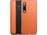 Huawei P30 Case, Slim Business Smart View Smart Wake Up/Sleep Flip Cover Cover In Pelle Protettiva Per Huawei P30 Orange