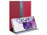 Custodia Galaxy S20 Plus, Custodia Sottile In Pelle Con Finestra E Supporto Per Samsung Galaxy S20 Plus Rosso