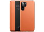 Huawei P30 Pro Case, Slim Business Smart View Smart Wake Up/Sleep Flip Cover Cover In Pelle Protettiva Per Huawei P30 Pro Orange
