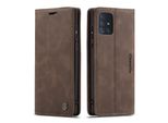 Custodia Galaxy A71, Custodia Retrò In Finto Cuoio, Tasche Per Carte, Chiusura Magnetica, Custodia Con Funzione Stand Per Samsung Galaxy A71 Caffè
