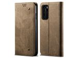 Custodia Huawei P40, Custodia In Pelle A Portafoglio Con Chiusura Magnetica E Custodia Con Funzione Stand Per Huawei P40 Huawei P40 Khaki