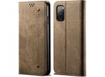 Custodia Galaxy S20 Fe, Custodia In Pelle A Portafoglio Con Chiusura Magnetica E Funzione Stand Per Samsung Galaxy S20 Fe Khaki
