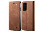 Custodia Huawei P40, Custodia In Pelle A Portafoglio Con Chiusura Magnetica E Custodia Con Funzione Stand Per Huawei P40 Huawei P40 Marrone