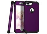 Custodia Per Iphone 8 Plus, 3 In 1 Custodia Ibrida Rigida In Pc Tpu Silicone, Custodia Protettiva Antiurto Per Iphone 7 Plus / 8 Plus Viola