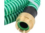 Vidaxl Tubo Di Aspirazione Con Raccordi In Ottone Verde 1,1" 15 M Pvc"