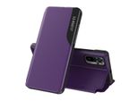 Custodia Flip Per Xiaomi Redmi Note 10 / Note 10S, Custodia In Finto Cuoio Con Finestra E Funzione Stand Viola