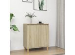 Vidaxl Credenza Con Gambe In Legno Massiccio Rovere Sonoma 60X35X70 Cm