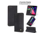 Custodia Retrò In Finto Cuoio Per Iphone 8 Plus / 7 Plus / 6 Plus / 6S Plus Custodia Design A Portafoglio Con Porta Carte E Supporto Nero